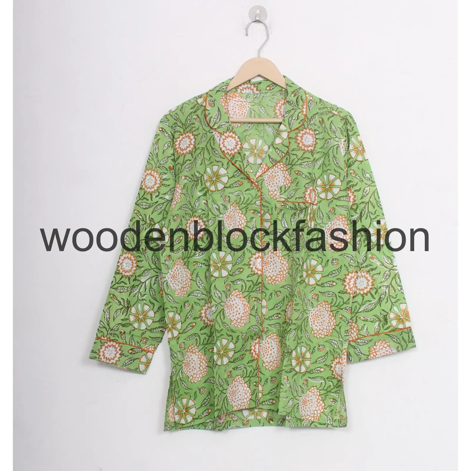 Indian Cotton Pajama Suit Cozy Hand Block Cotton Loungewear for Women