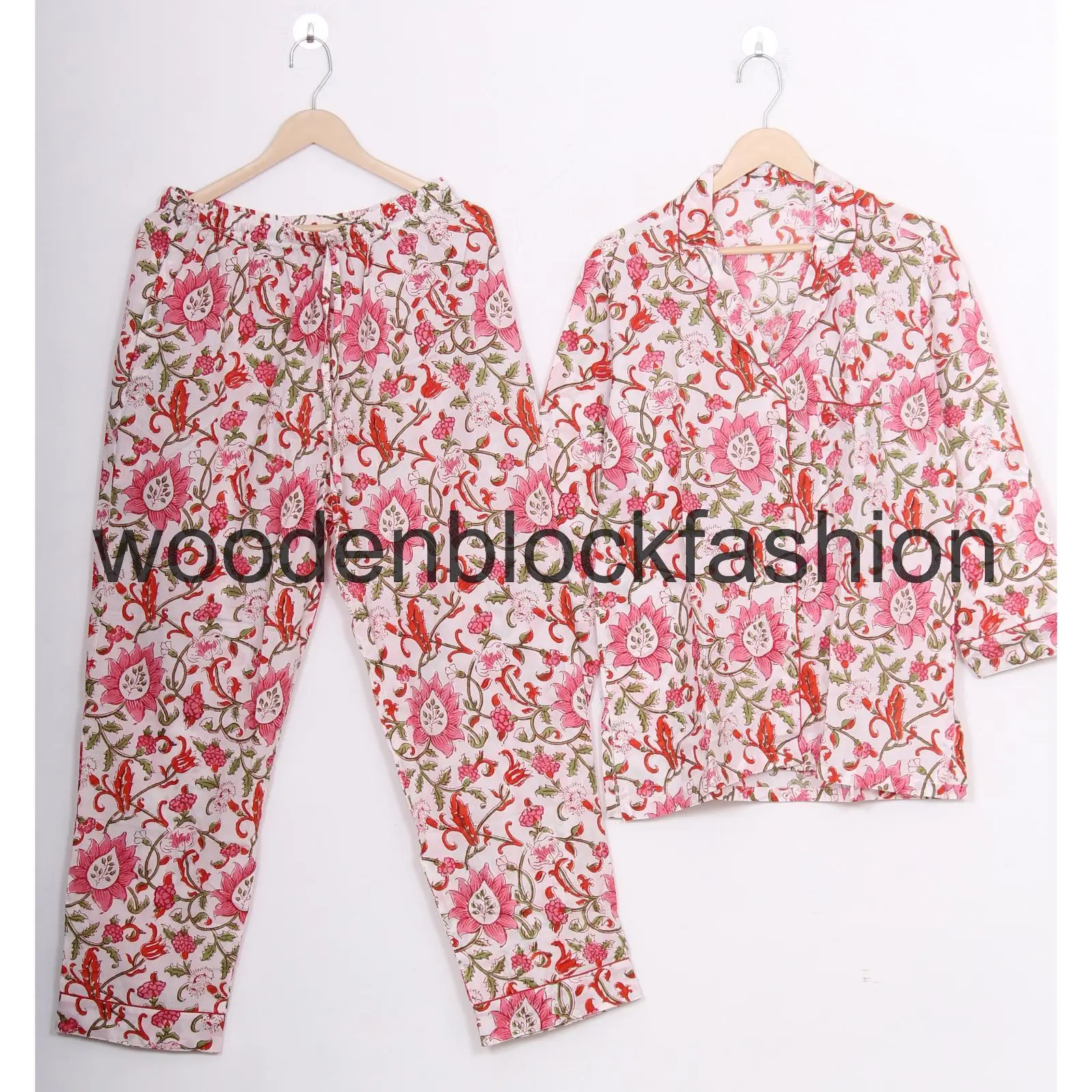 Handmade Cotton Pajama Suit All-Day Comfort Hand Block Cotton PJ Set
