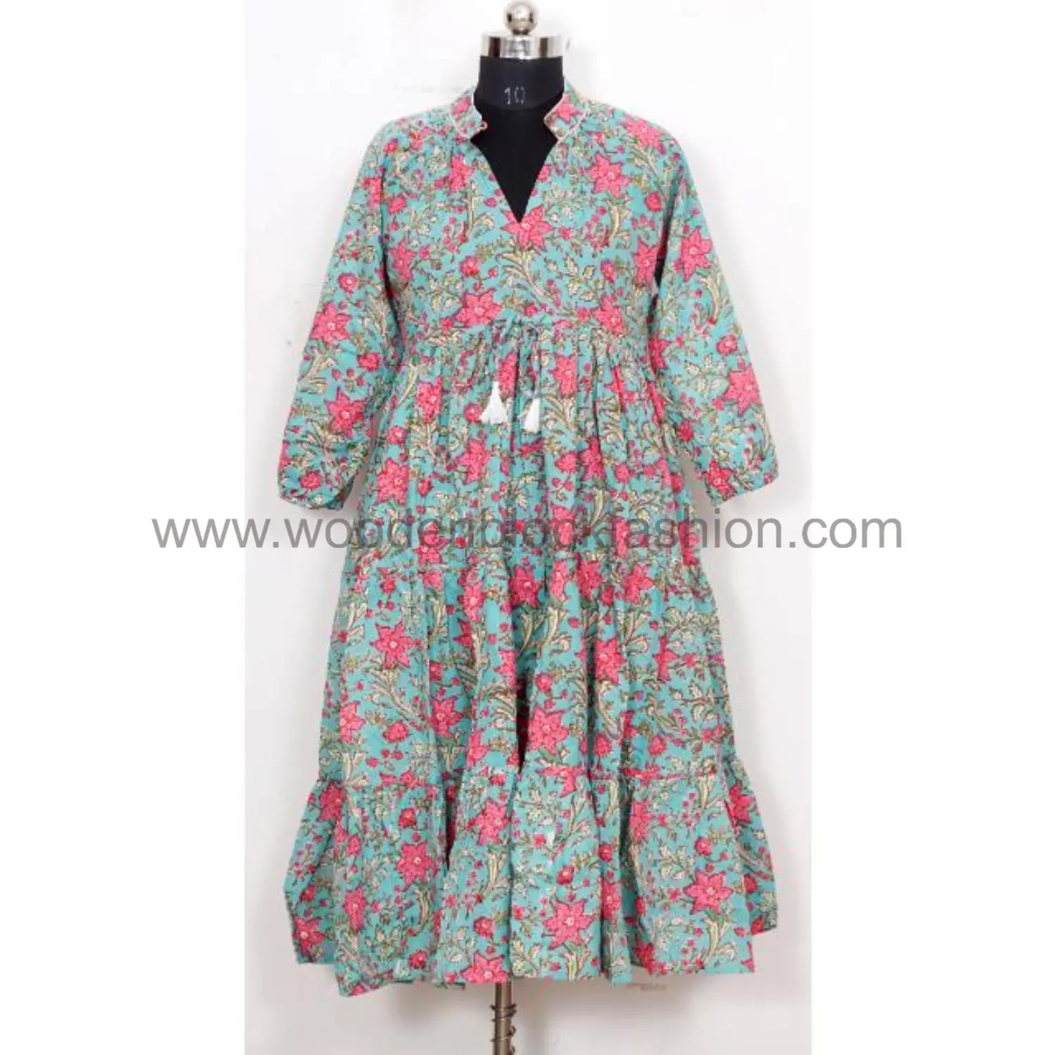 Soft Floral Cotton Casual Maxi Dress