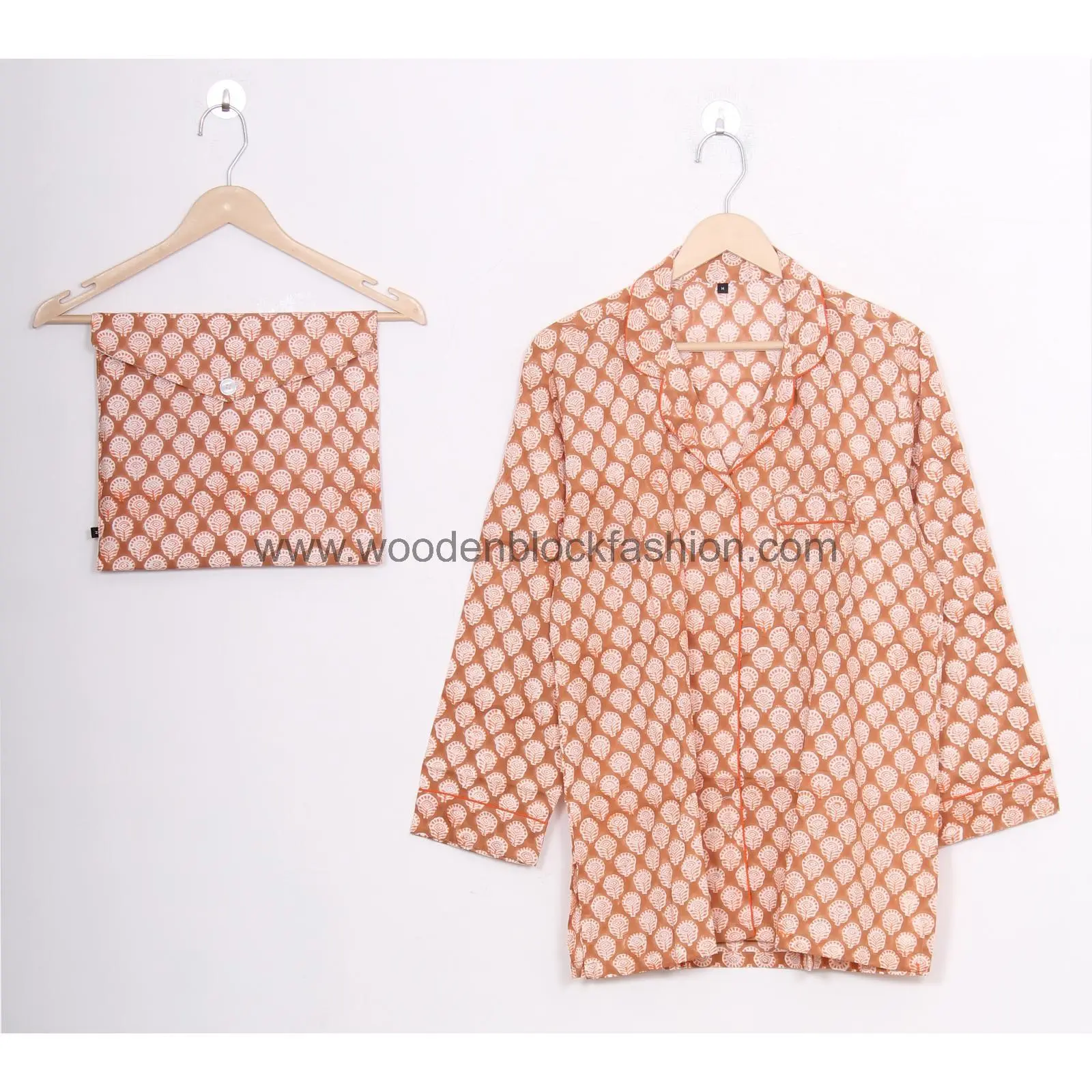 Indian Cotton Pajama Suit Women’s Relaxed Fit Hand Block Cotton Nightwear