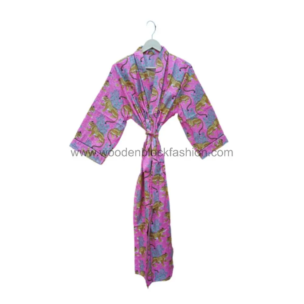 Indian Cotton Kimono Bathrobe