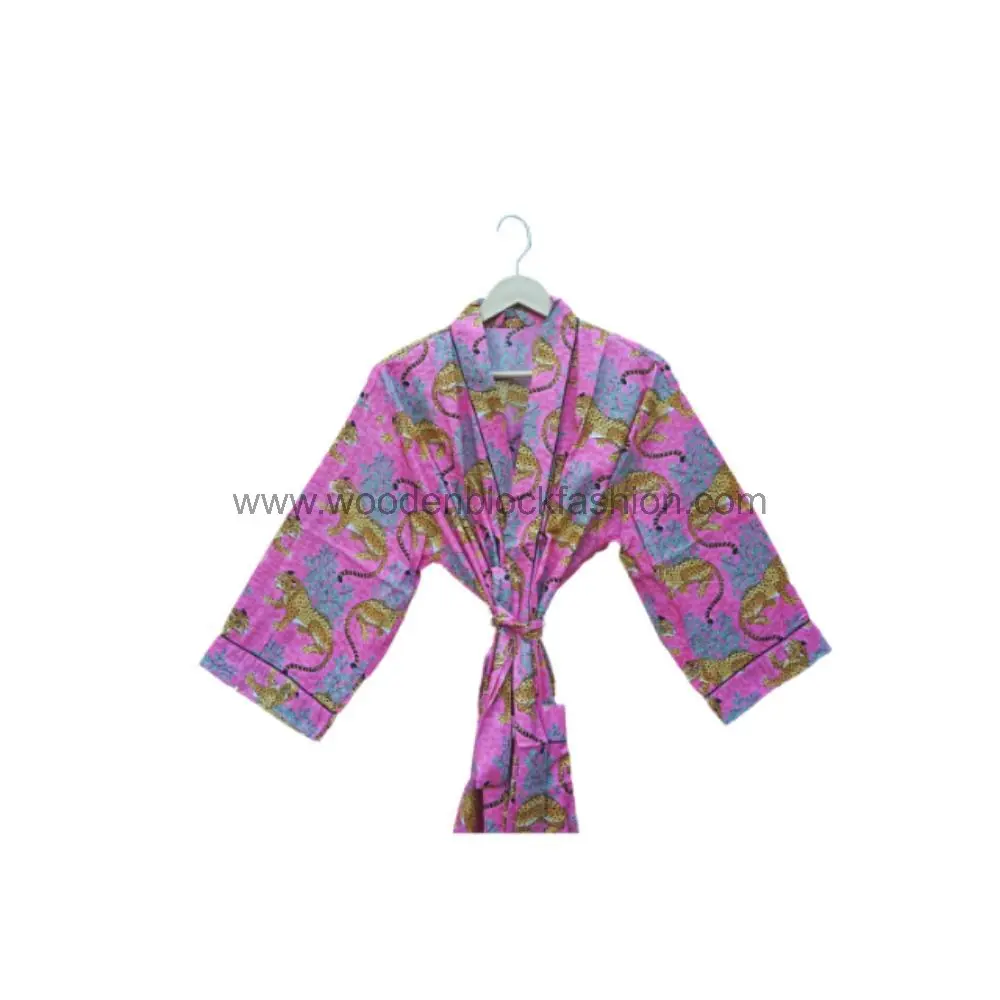 Indian Cotton Kimono Bathrobe