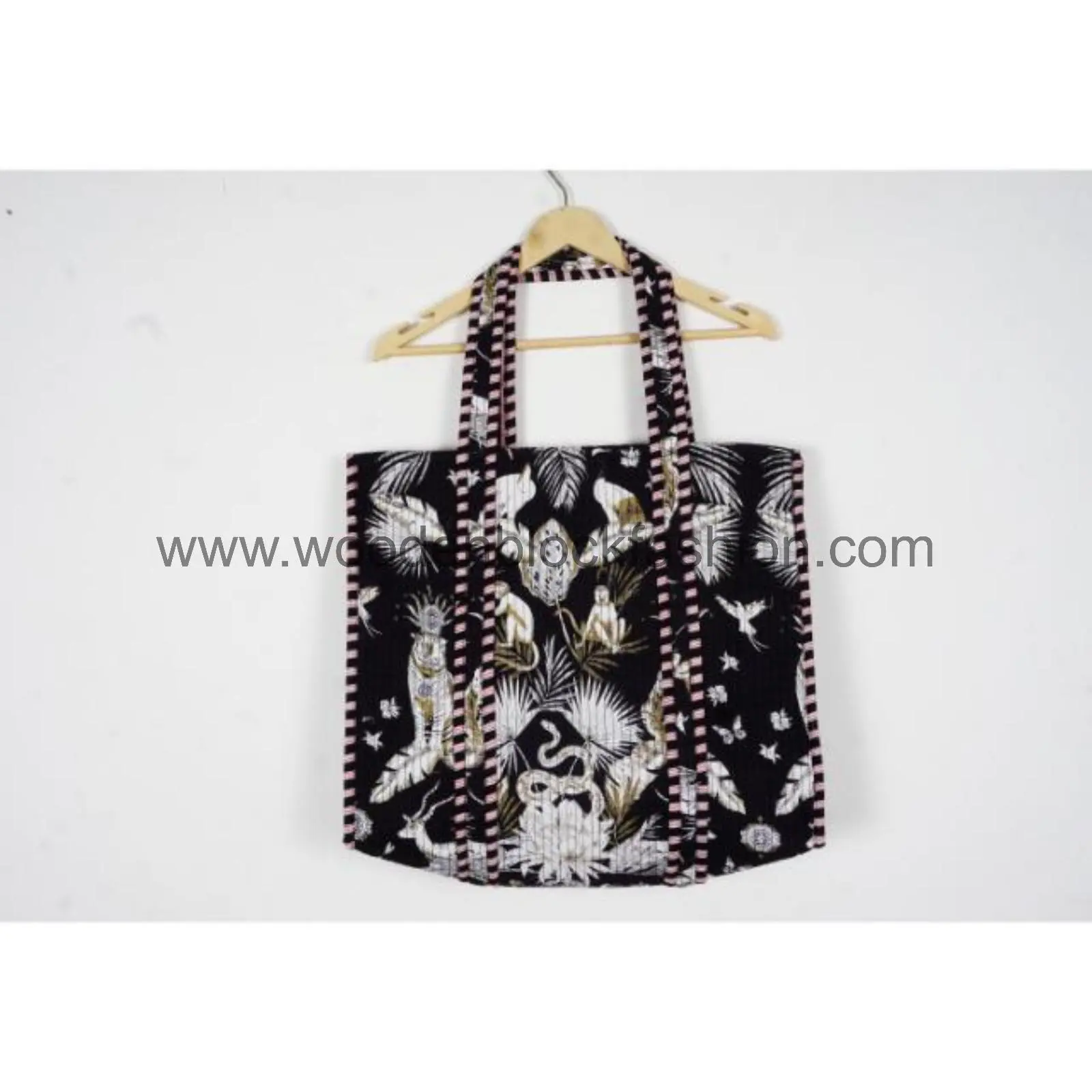 Quilted Floral Cotton Shoulder Tote Bag for Women