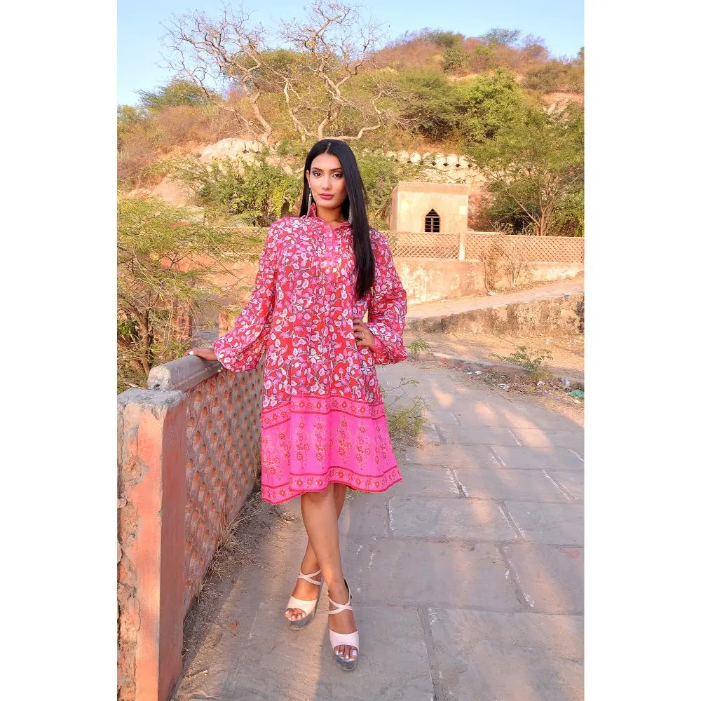 hand block print cotton dress