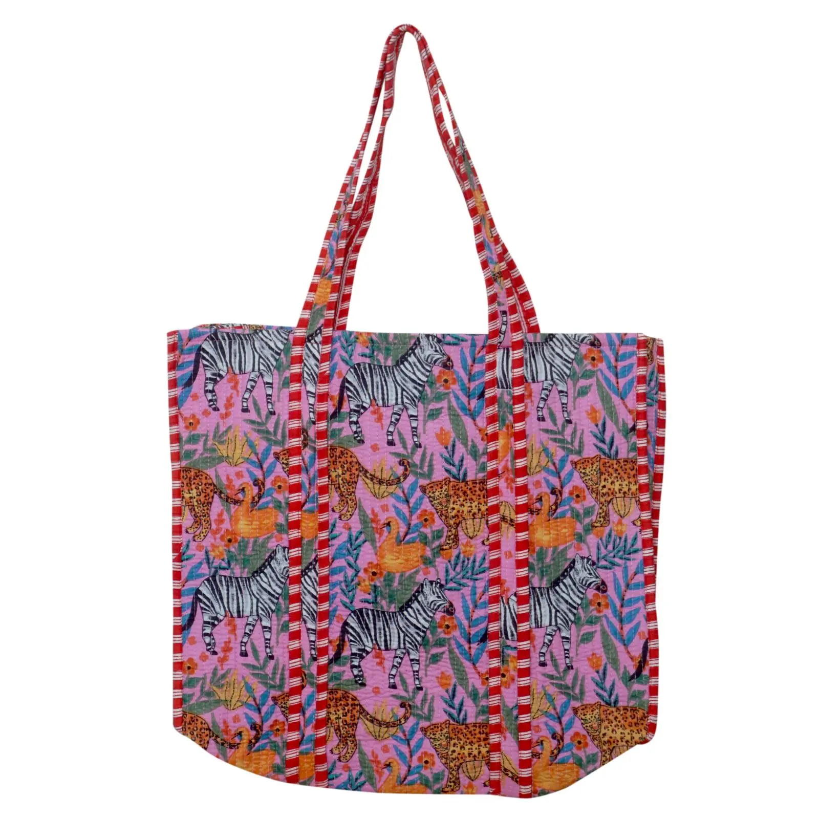 Indian Cotton Quilted Tote Bag For Traveling