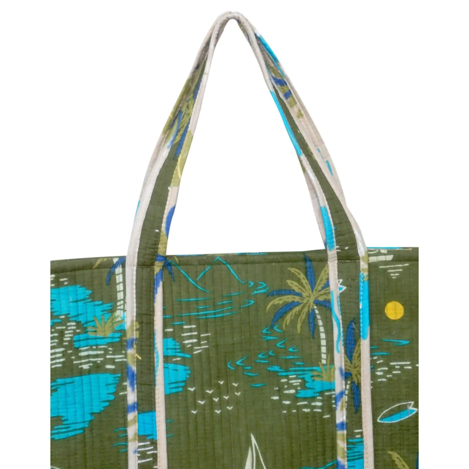 Indian Cotton Quilted Tote Bag For Traveling