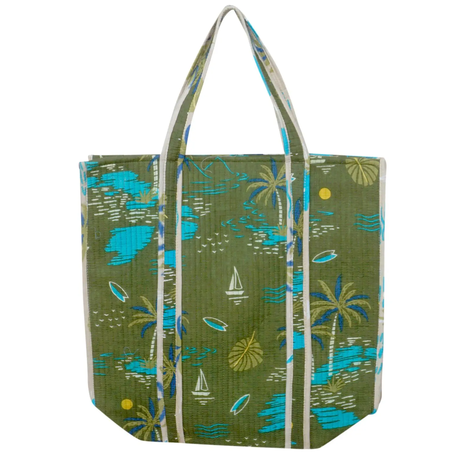 Indian Cotton Quilted Tote Bag For Traveling